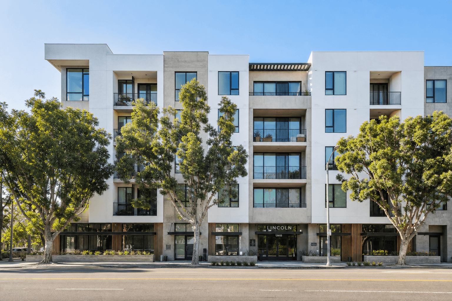 Contemporary mid-rise apartment building